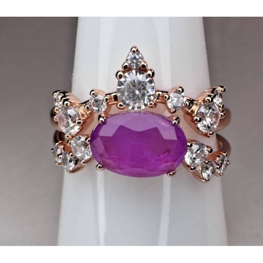 Bomb Party Ring Size 8 - RBP8627 "Brighten My Day" Purple Fluorite On Rose Gold